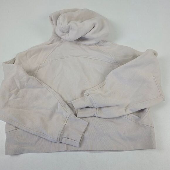 Lululemon Scuba Oversized 1/2 Zip Hoodie Cream Pull Over Womens Sz M/L - Picture 11 of 12